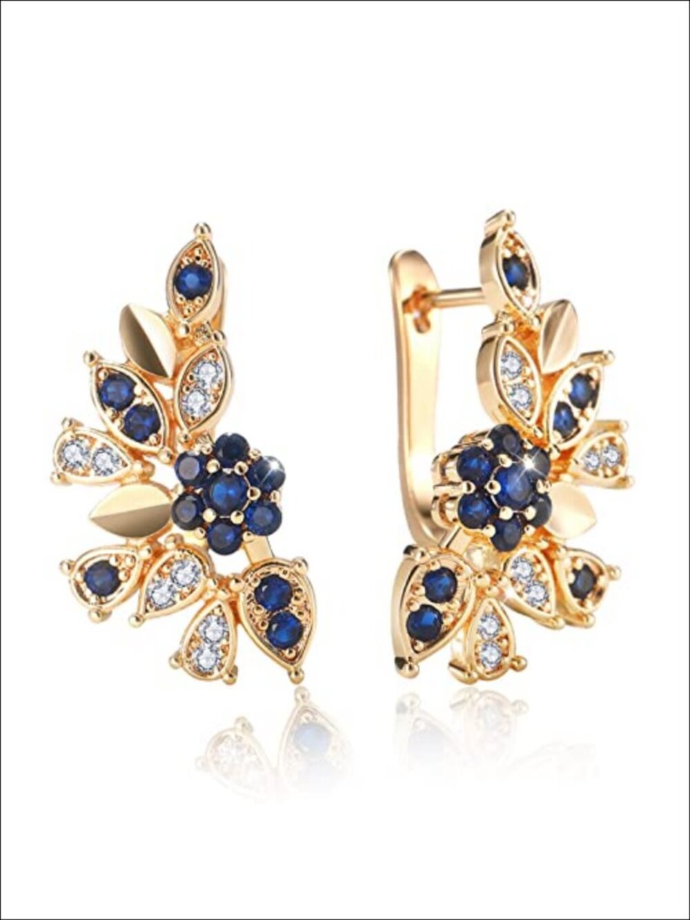 18K Gold Plated Butterfly Hoop Earrings Cubic Zirconia Huggie